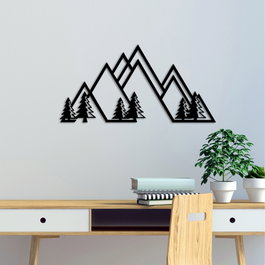 Wallity Mountain - v1 Escultura de Pared de Metal Negra